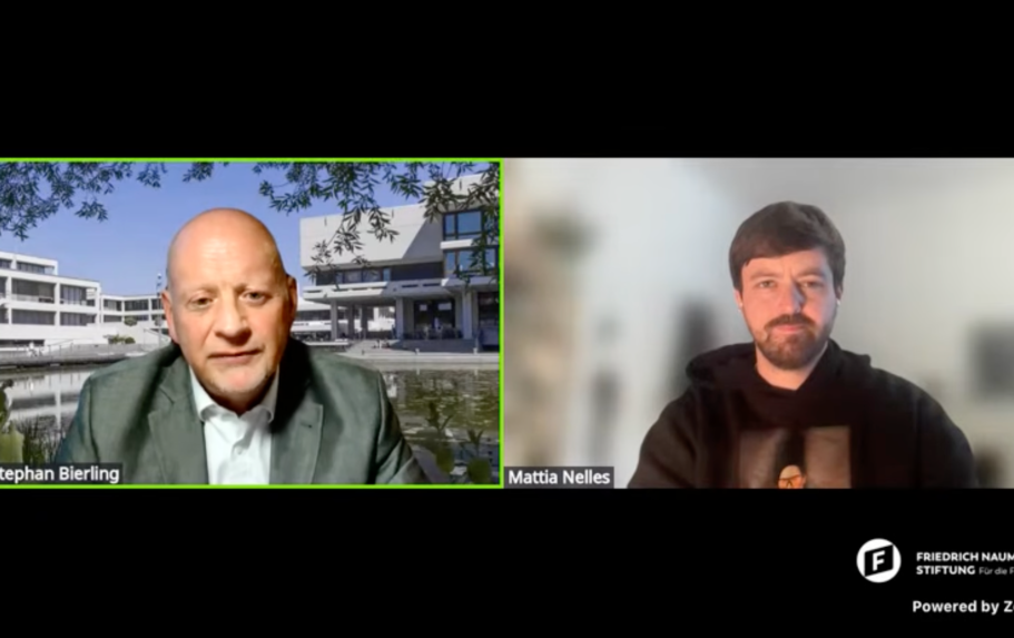 Screenshot Bierling und Nelles Stephan Bierling und Mattia Nelles im Gespräch