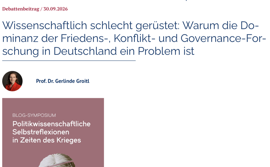 Screenshot PW Portal Screenshot der Blogreihe Politikwissenschaft in Zeiten des Krieges