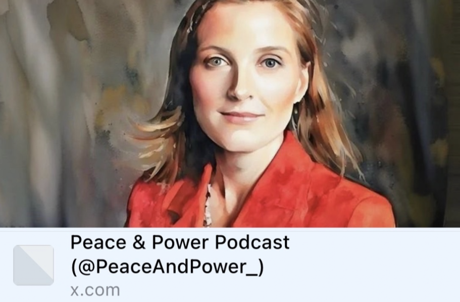 Podcast Peace&Power Ukraine Beitrag auf X mit einer Podcast-Ankündigung